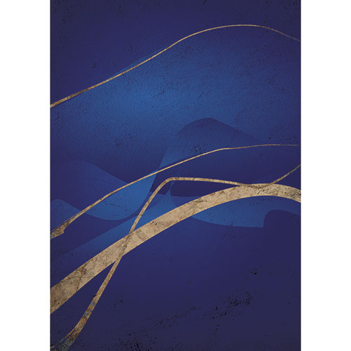 Gravura para Quadros Arte Moderna Abstrata Azul Traos Dourados - Afi22044