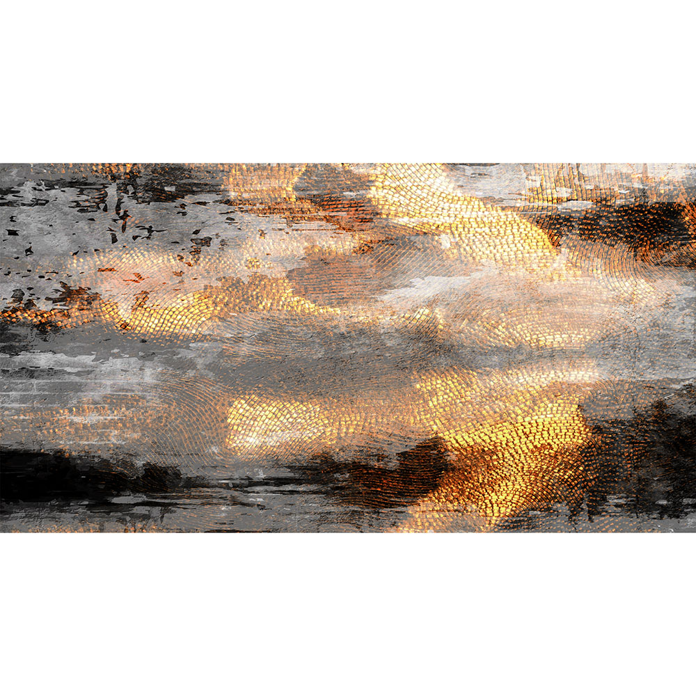 Gravura para Quadros Abstrato gua Fundo Dourado - Afi15932