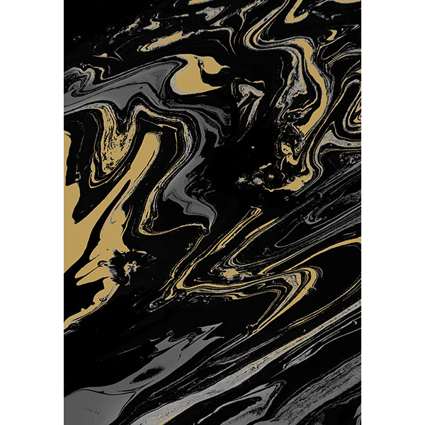 Gravura para Quadros Decorativo Abstrato Preto e Amarelo - Afi17772