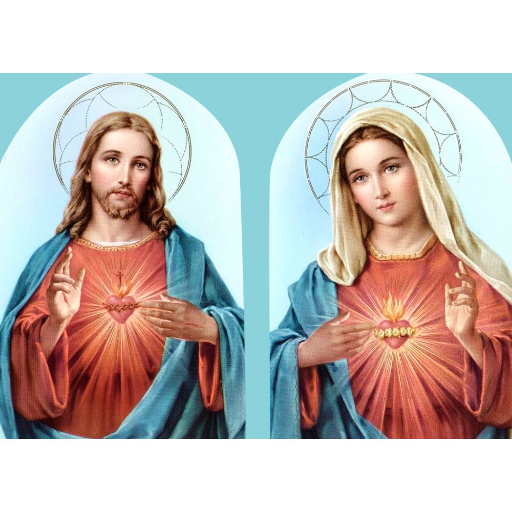 Tela para Quadros Religioso Sagrada Família Maria e Jose I - Afic12572 - 70x50 Cm