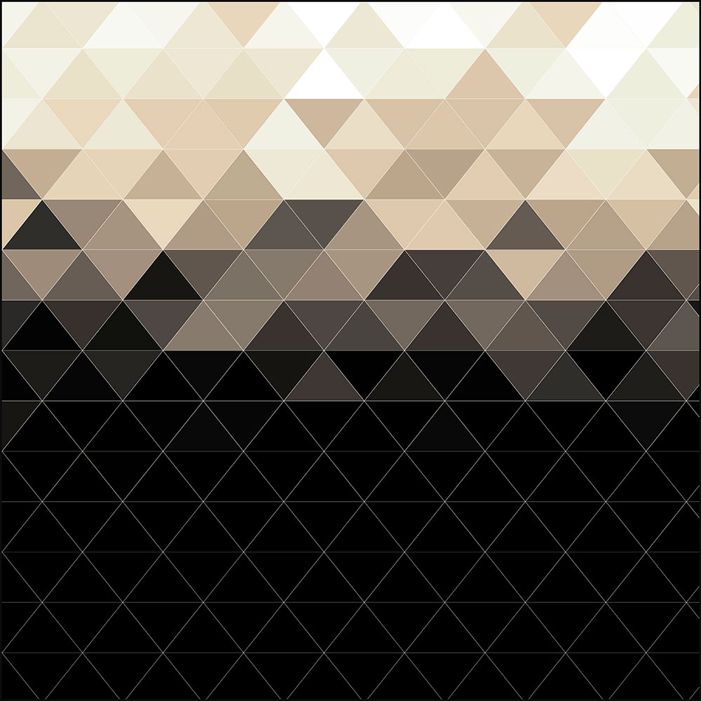Tela para Quadros Mosaico Tringulos Preto Marrom e Nude I - Afic13471