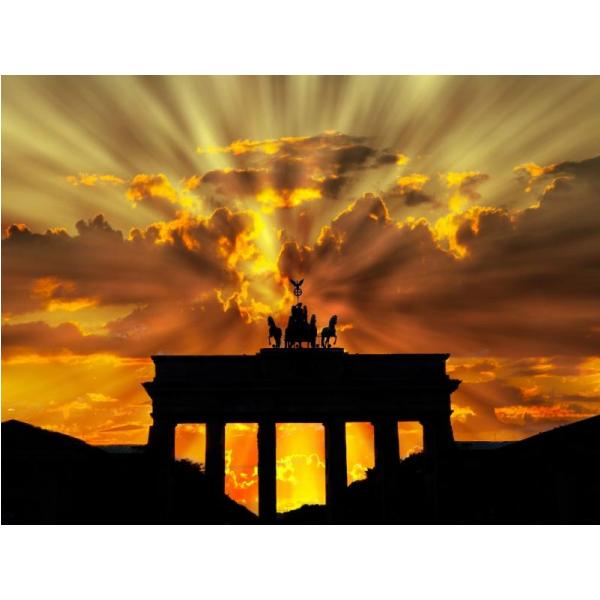 Impresso em Tela para Quadros Paisagem Maravilhosa Porta Brandenburger Tor Berlin - Afic3222 - 90x70 Cm