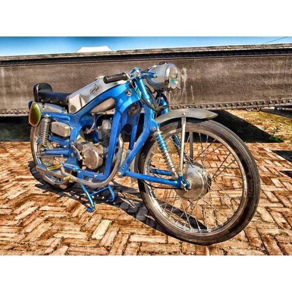 Impresso em Tela para Quadros Decorativo Motocicleta Azul - Afic2776