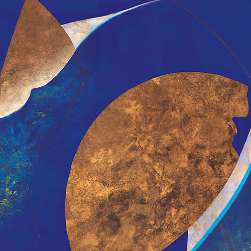 Tela para Quadros Abstrato Textura em Cores Azul e Marrom - Afic19134