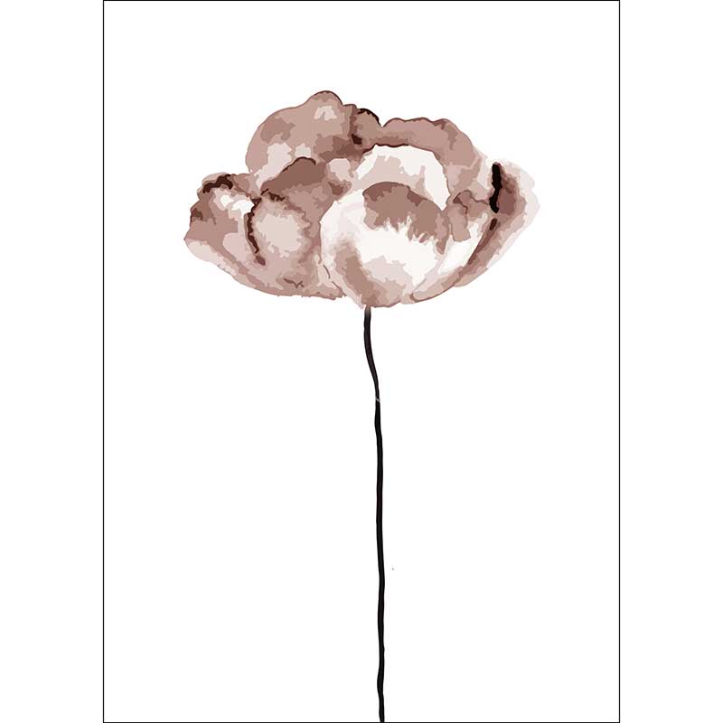 Gravura para Quadros Decorativo Esboço Floral Abstrato Preto e Branco - Afi17072
