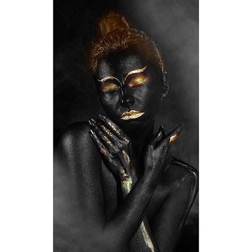 Tela para Quadros Mulher Negra Pintura Dourada I - Afic20002
