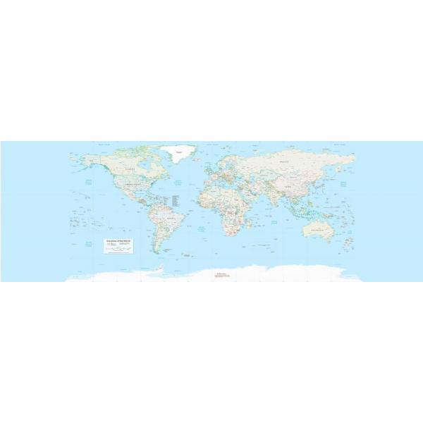 Impresso em Tela para Quadros Mapa Mundi Hemisfrio - Afic4271