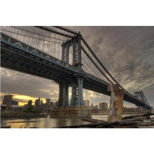 Impresso em Tela para Quadros Ponte de Manhattan New York - Afic2956