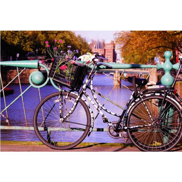 Impressão em Tela para Quadros Bicicleta Sobre Ponte de Amsterdã - Afic1311
