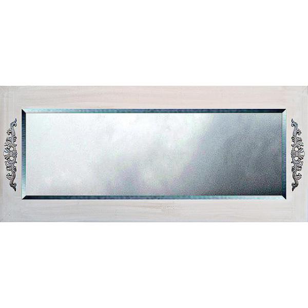 Moldura Decorativa Rstica em Madeira Branca com detalhe em Prata para Espelhos - ESP. 047