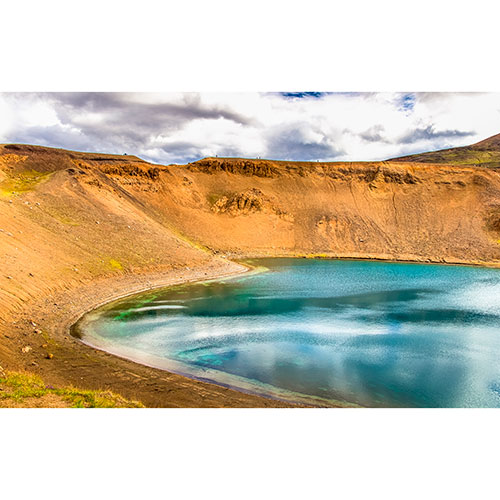 Tela para Quadros Lago da Cratera do Vulco Na Islndia - Afic18668