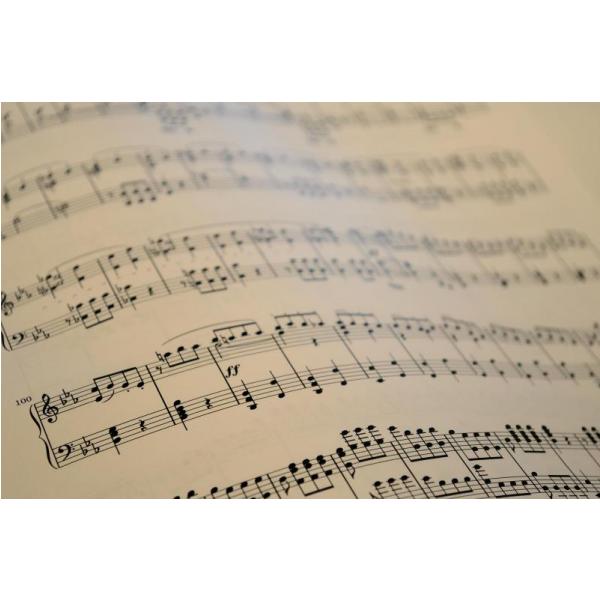 Impressão em Tela para Quadros Instrumentos Musicais Livro de Nota Musical - Afic2700