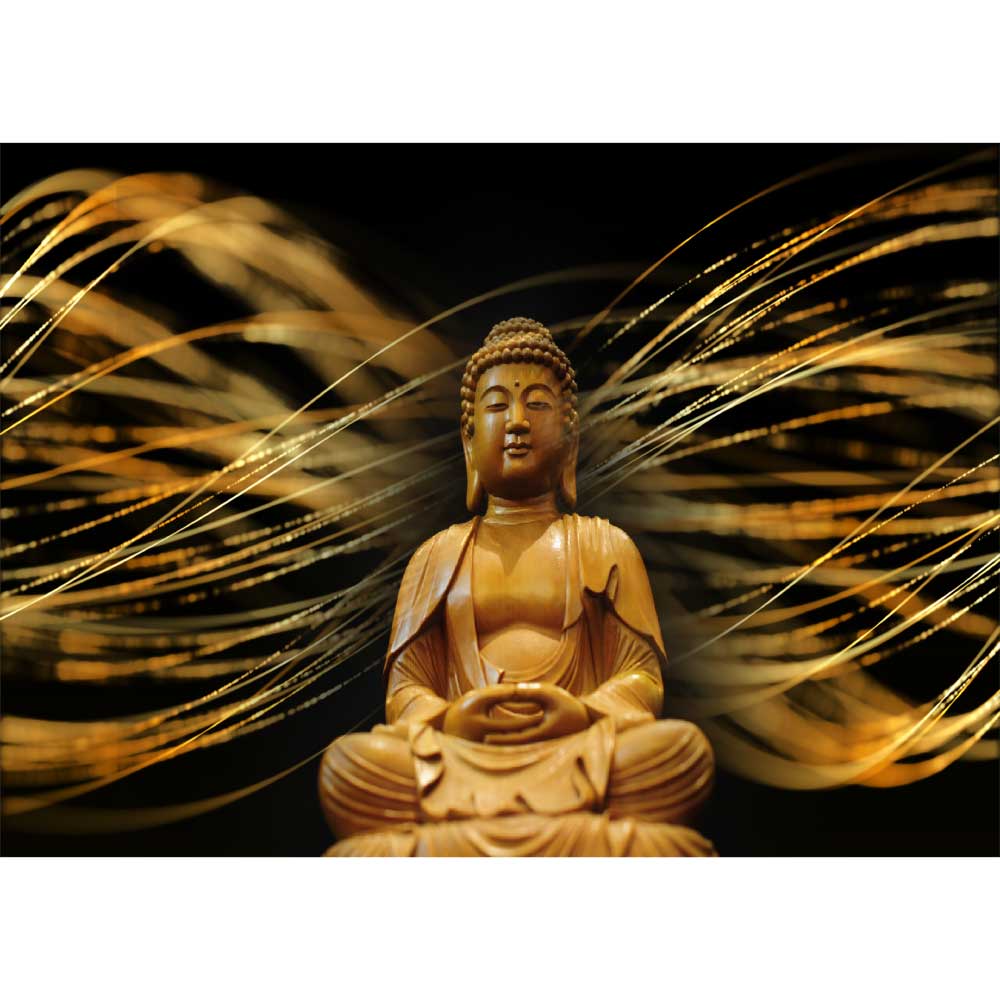 Tela para Quadros Decorativos Buda Dourado Refletindo - Afic10903