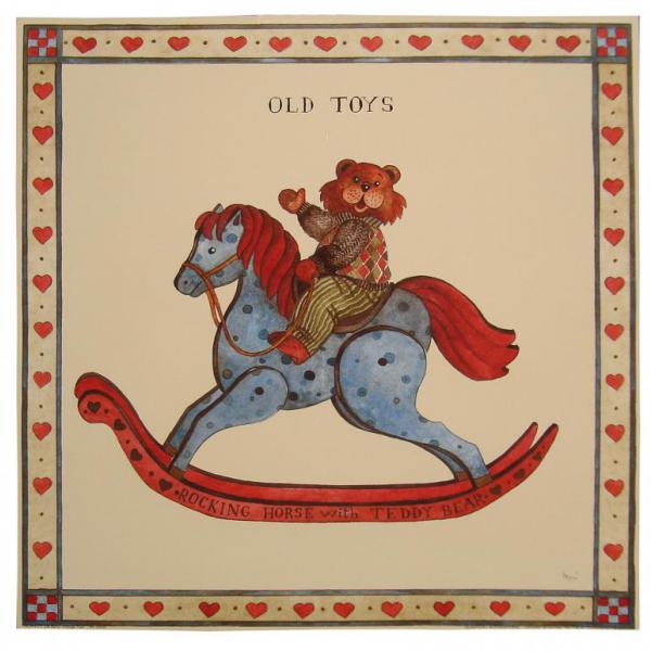 Gravura para Quadros Decorativos Infantil Palhaço Brincando de Cavalo - Ncn4771-1 - 30x30 Cm