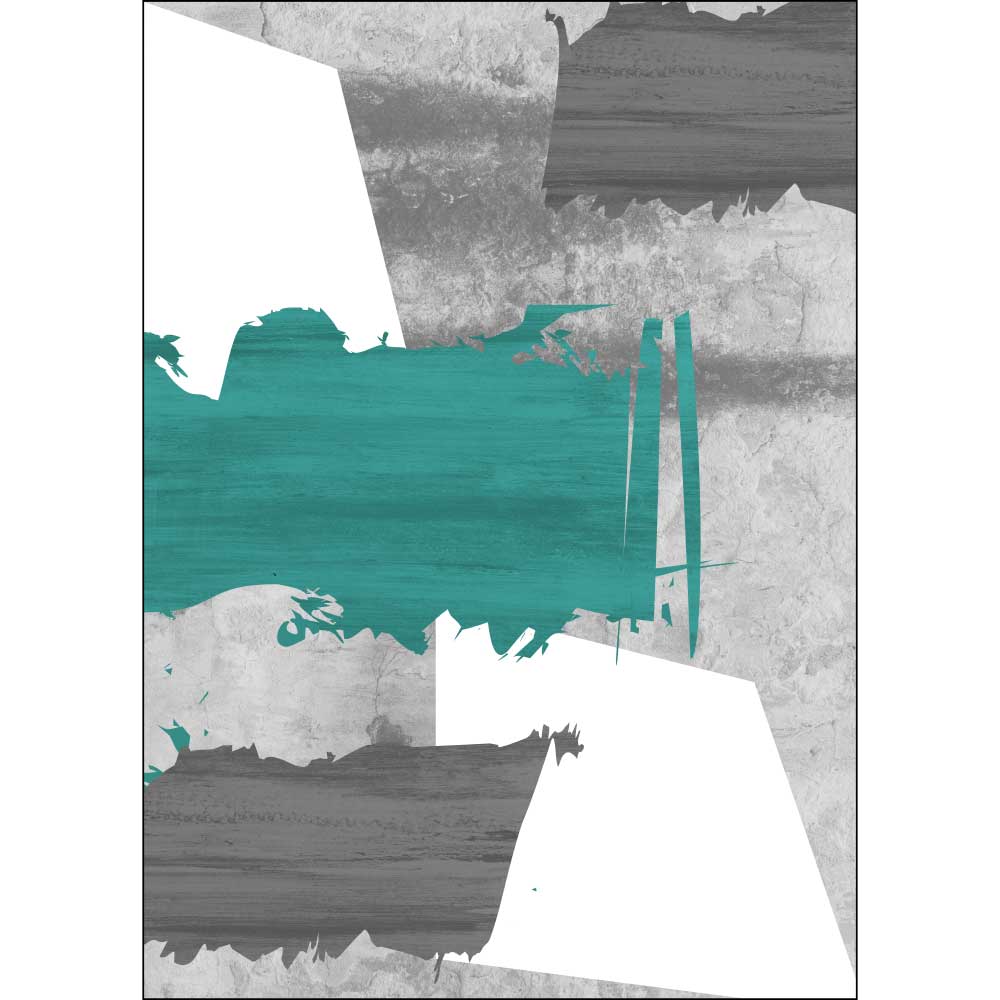 Tela para Quadros Decorativos Abstrato de Cores Cinza e Verde I - Afic9063