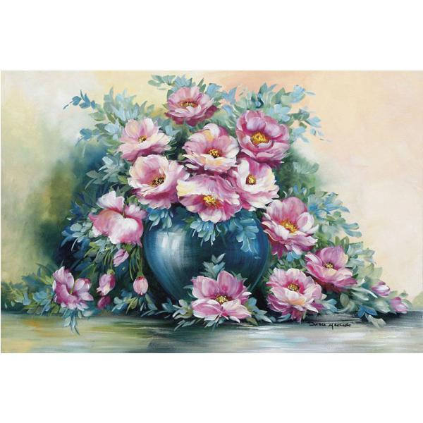 Gravura para Quadros Vaso Flores Vintage Rosa - An003 - 90x60 Cm