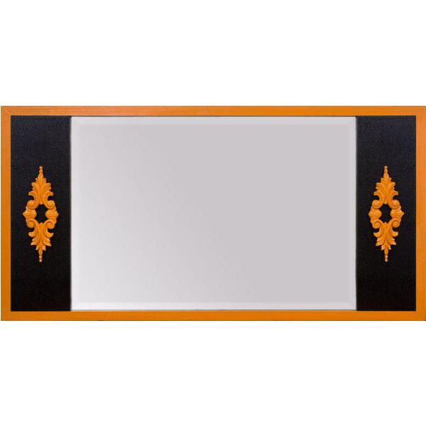 Moldura Decorativa Rstica em Madeira Preto com detalhe em Amarelo para Espelhos - ESP. 088