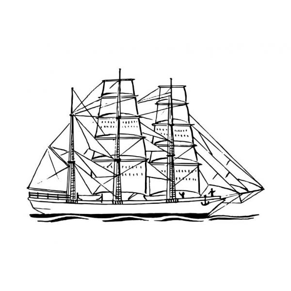 Gravura para Quadros Vetores de Desenho de Barcos - Afi1114