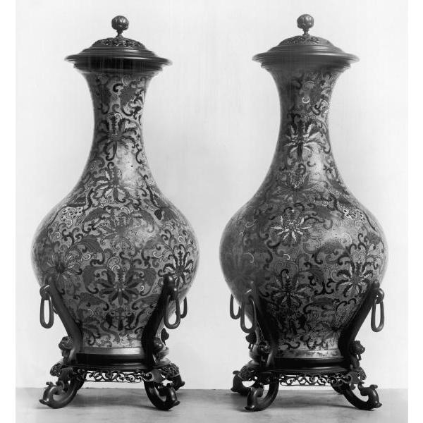 Impressão em Tela para Quadros Par de Vasos Antigo - Afic006 - 58x62 Cm