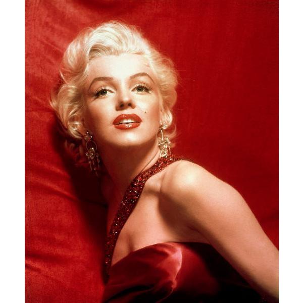 Impressão em Tela para Quadros Ídolos Marilyn Monroe Vestindo um Belo Vestido Vermelho - Afic5197