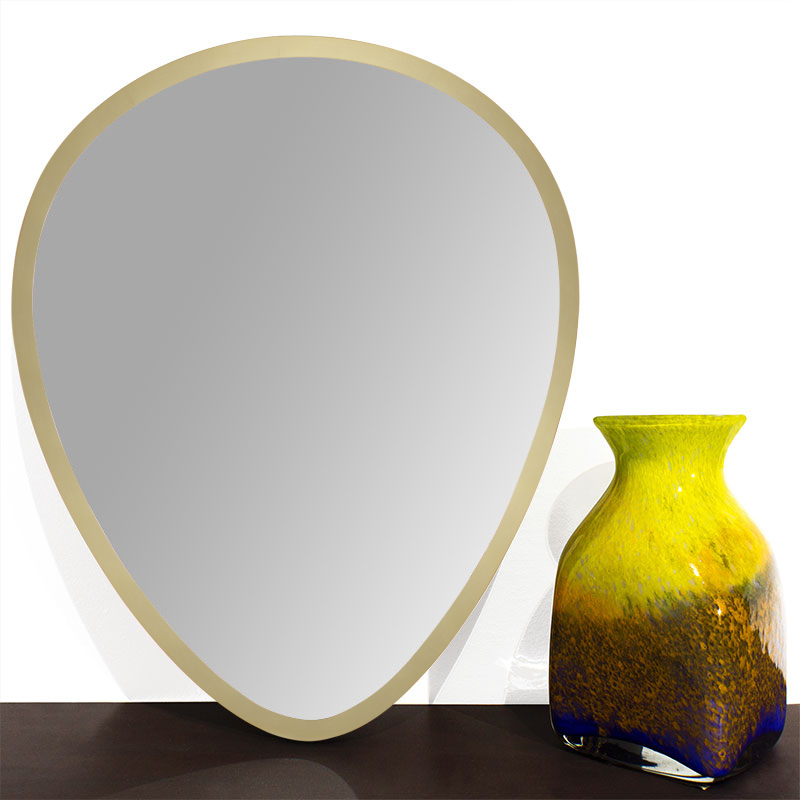 Moldura Org�nica Mdf Laqueada Dourado Brilho para Espelhos V�rias Medidas