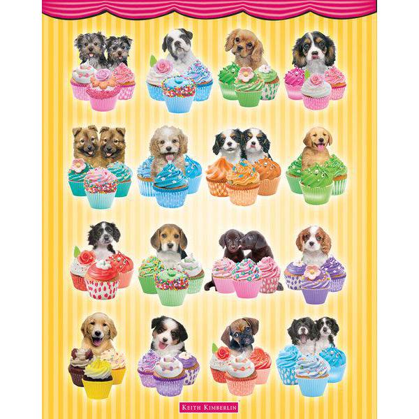 Gravura para Quadros Cachorros com Seus Cupcakes - Mp1566 - 40x50 Cm