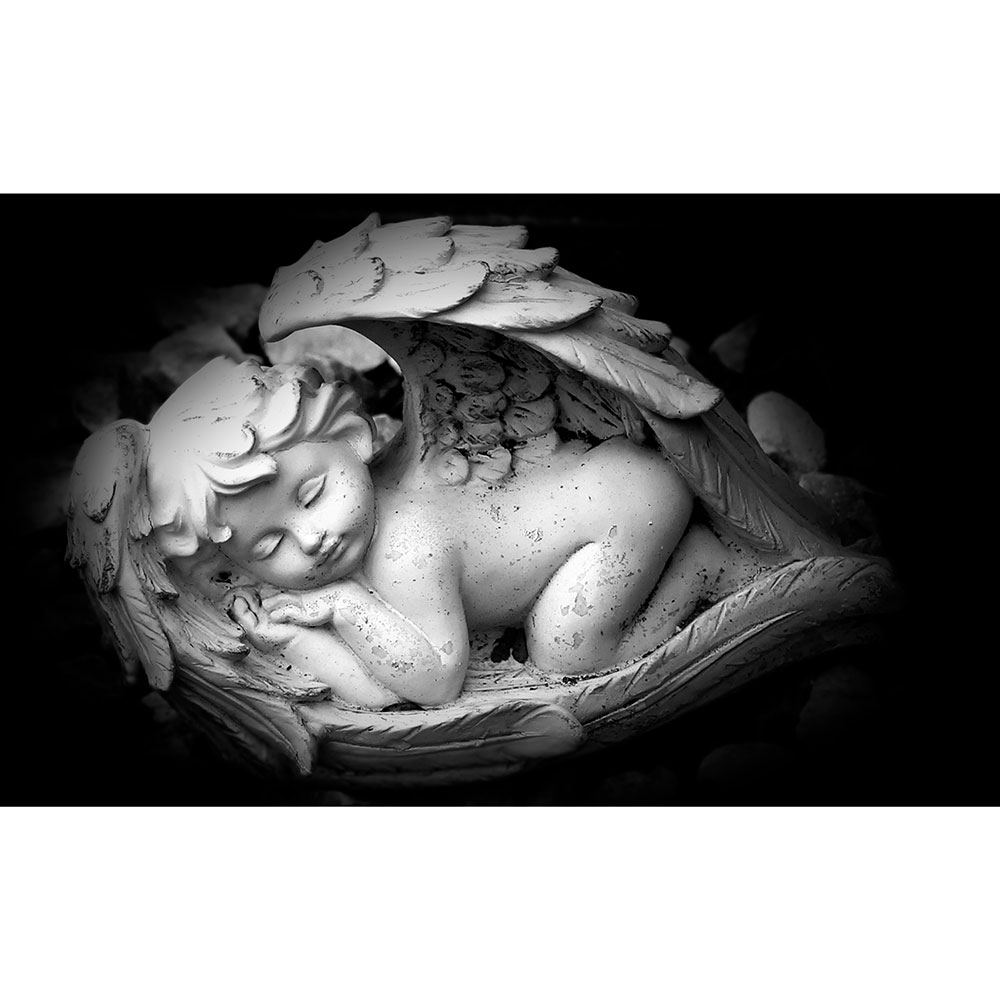 Gravura para Quadros Escultura Bebê Anjo Dormindo - Afi13443