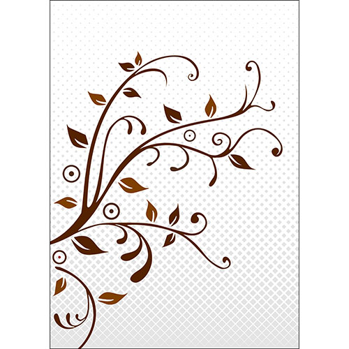 Tela para Quadros Decorativo Ramo Floral Ilustrativo Marrom - Afic17526