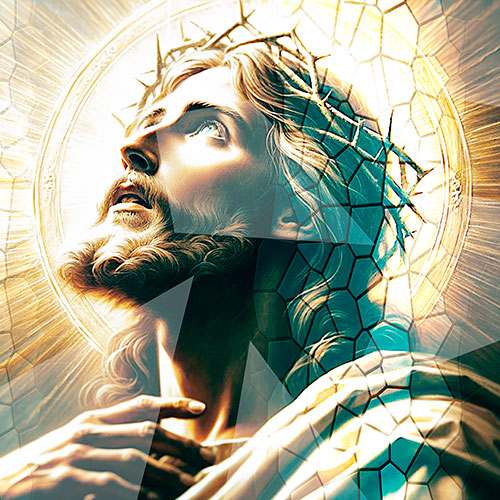 Gravura para Quadros Decorativo Religioso Jesus Glorioso - Afi22027