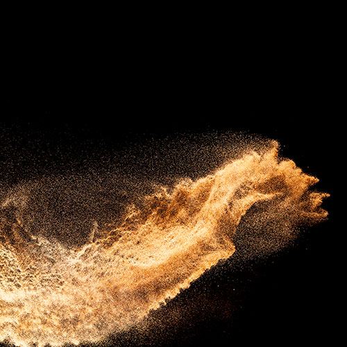 Gravura para Quadros Abstrato Exploso de Areia Fundo Preto I - Afi17531