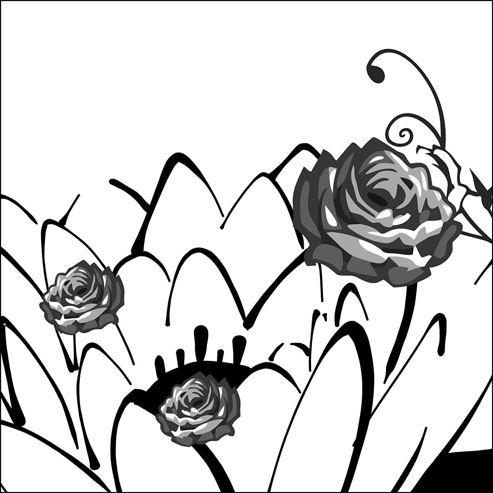 Tela para Quadros Floral Rosas Ilustrativas - Afic13685