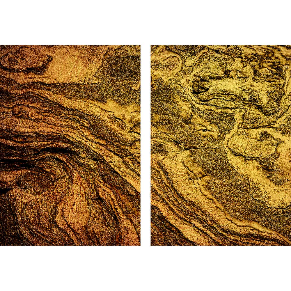 Tela para Quadros Recortada Abstrato Areado Tons Dourado - Afic14968a - 110x140 Cm