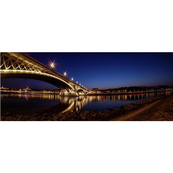 Impresso em Tela para Quadros Bridge Iluminated At Night - Afic2973