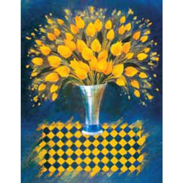 Gravura para Quadros Vaso Regado de Flores - Ncn3241 - 40x50 Cm