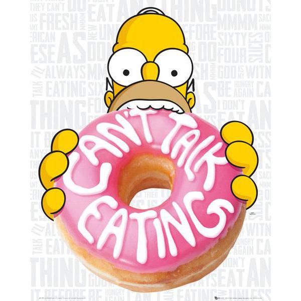 Gravura para Quadros Infantil The Simpsons Cant Talk Eating - Mp1489 - 40x50 Cm