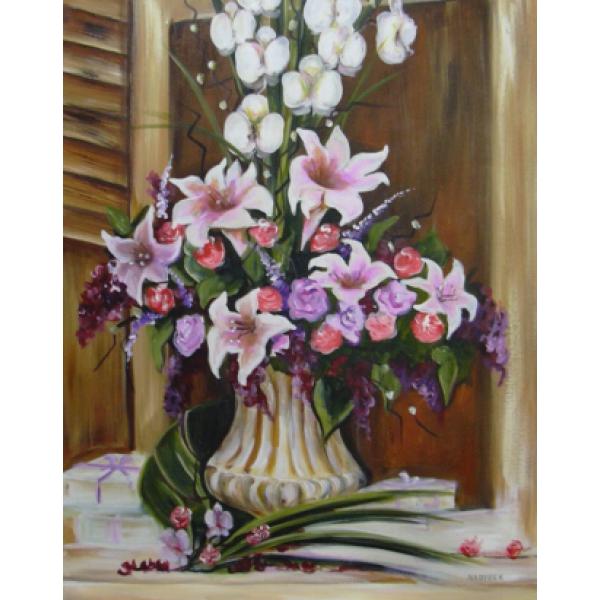 Gravura para Quadros Vaso com Flores Diversas - Nb054 - 50x70 Cm