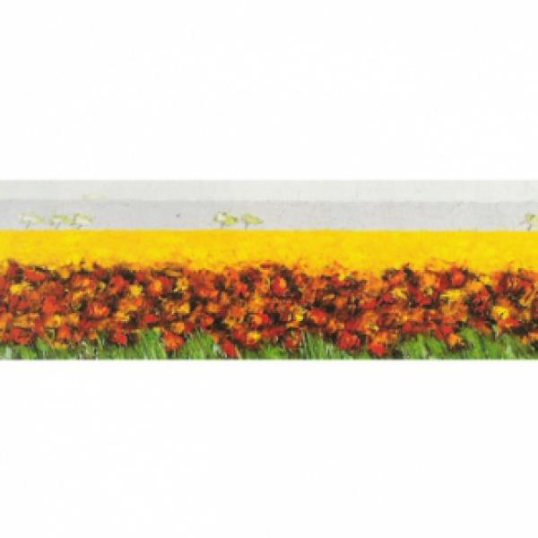 Gravura para Quadros Abstrato Jardim Floral - Ncn4041 - 100x35 Cm