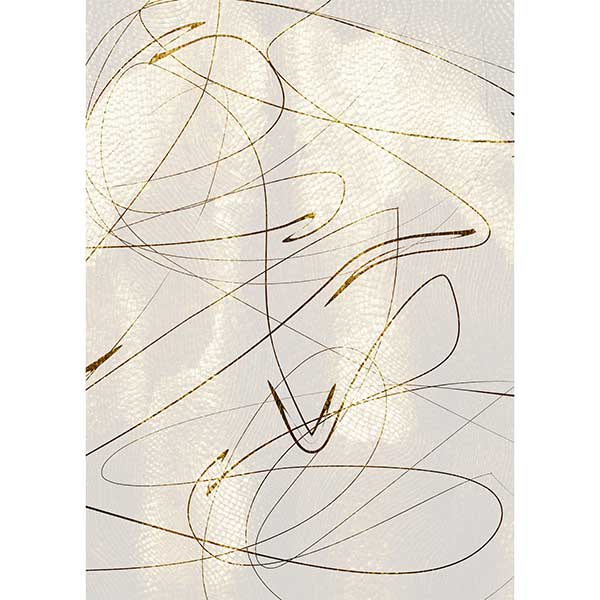 Gravura para Quadros Arte Abstrata Parede Linha Douradas I - Afi17011