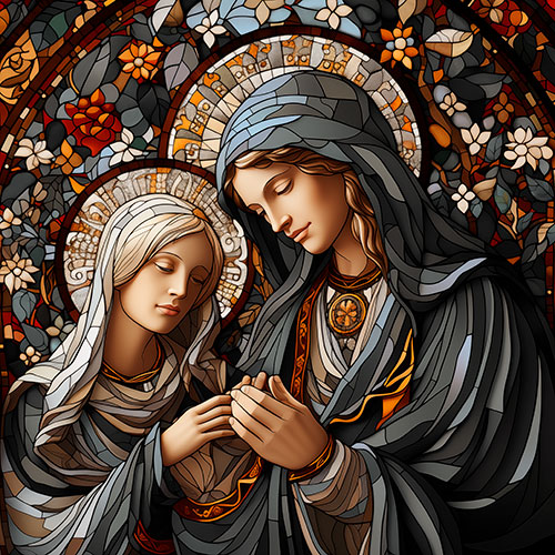 Tela para Quadros Decorativo Religiosa Quadriculada Cores Maria - Afic22029
