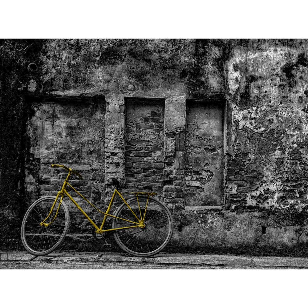 Tela para Quadros Decorativos Bicicleta Amarela Antiga - Afic9093
