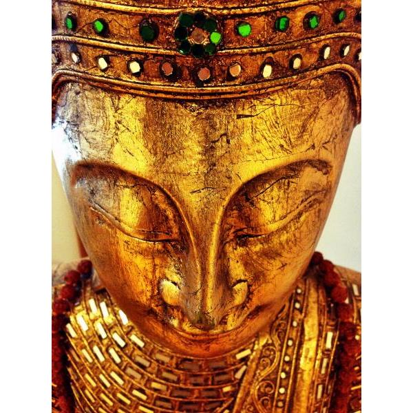 Impressão em Tela para Quadros Buda Dourado Meditando - Afic334