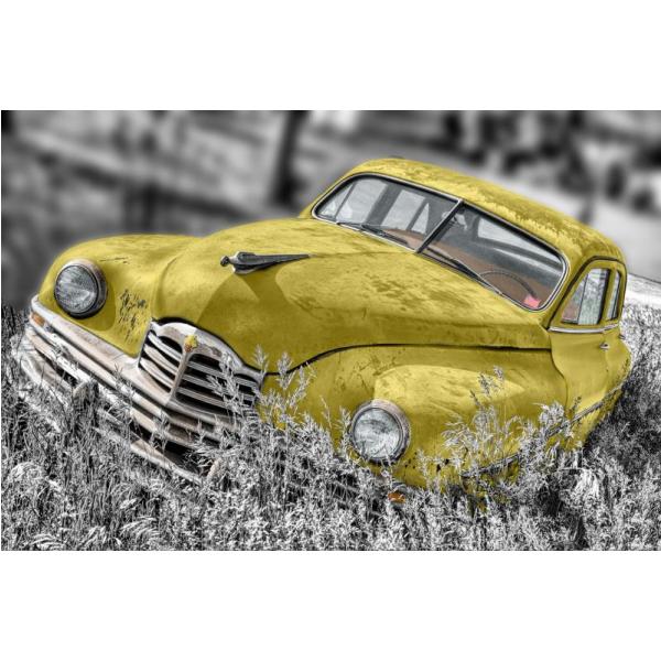 Impressão em Tela para Quadros Carro Antigo Amarelo Limão - Afic1468
