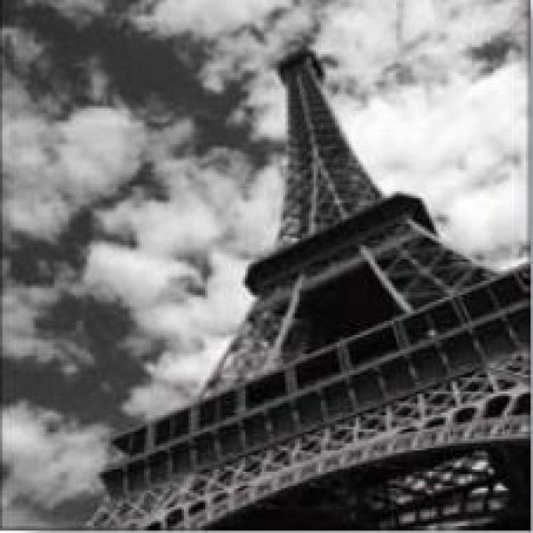 Gravura para Quadros Torre Eiffel Preto e Branco Cam6014-2 - 30x30 Cm