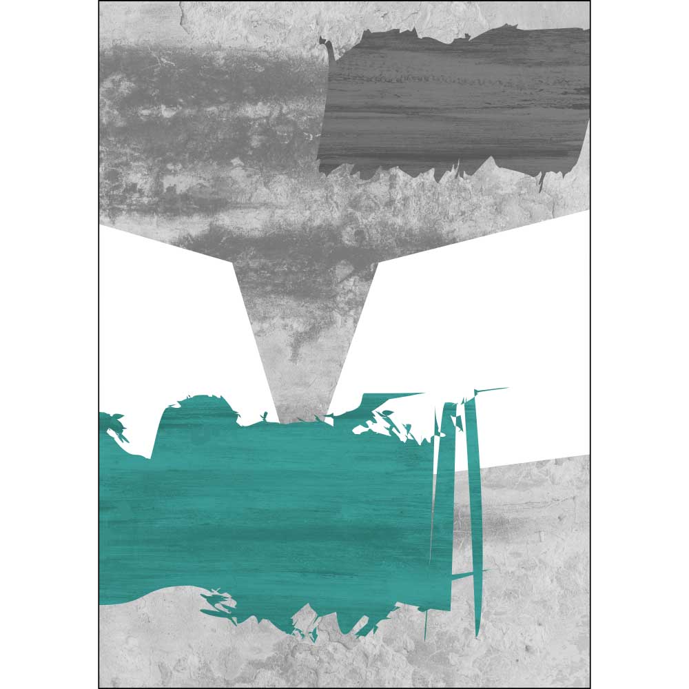 Tela para Quadros Decorativos Abstrato de Cores Cinza e Verde - Afic9062