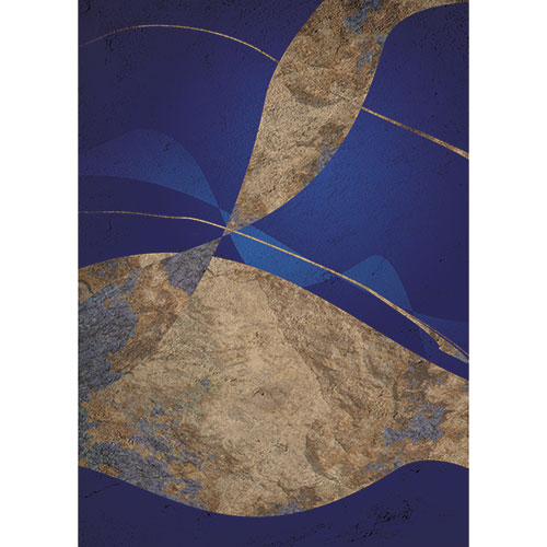 Gravura para Quadros Decorativo Abstrato Tons de Azul e Marron - Afi22043