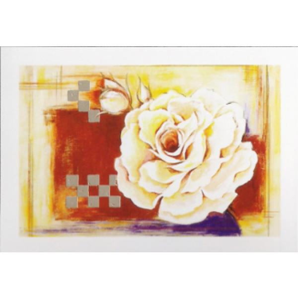 Gravura para Quadro Placa Decorativa Rosa - Me153 - 50x40 Cm