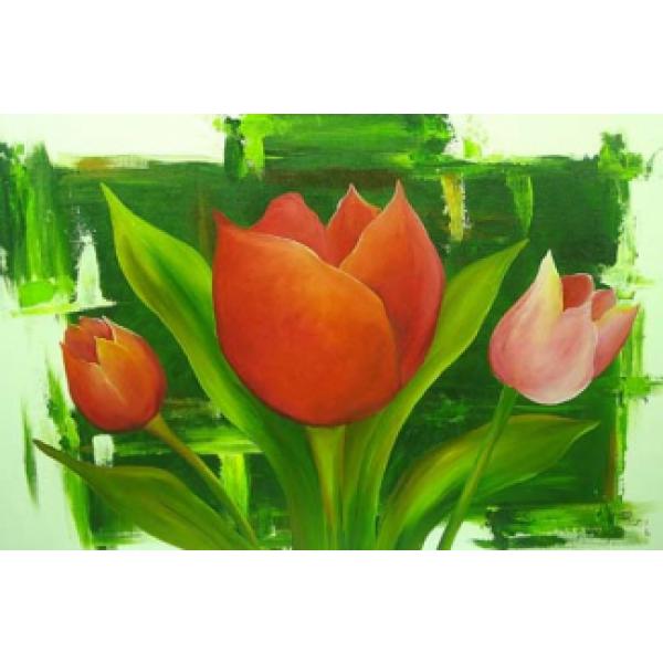 Pintura em Painel Floral R061 - 130x80cm