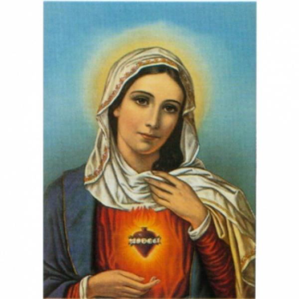 Gravura para Quadro Religioso Sagrado Corao de Maria Iluminado - R66 - 50x70 Cm