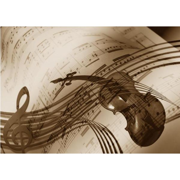 Gravura para Quadros Instrumento Musical Livros com Notas Musicais - Afi2691