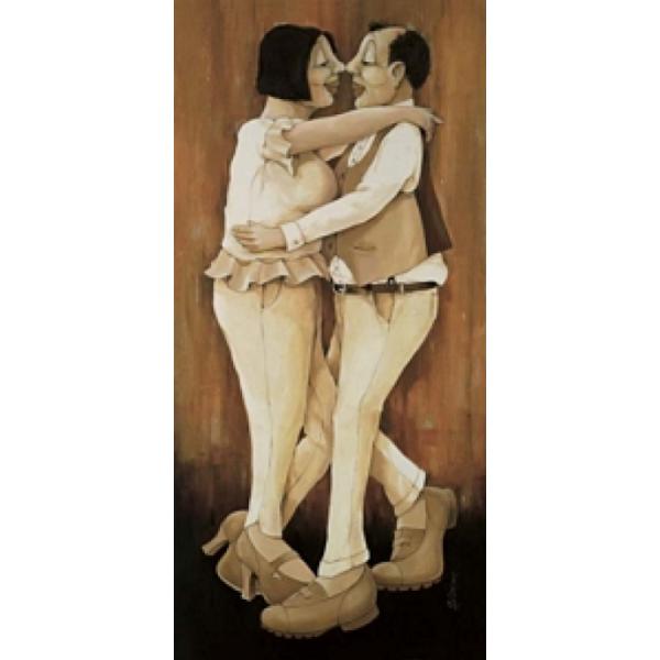 Gravura para Quadros Figurativos Casal Dançando - Dn243 - 30x70 Cm